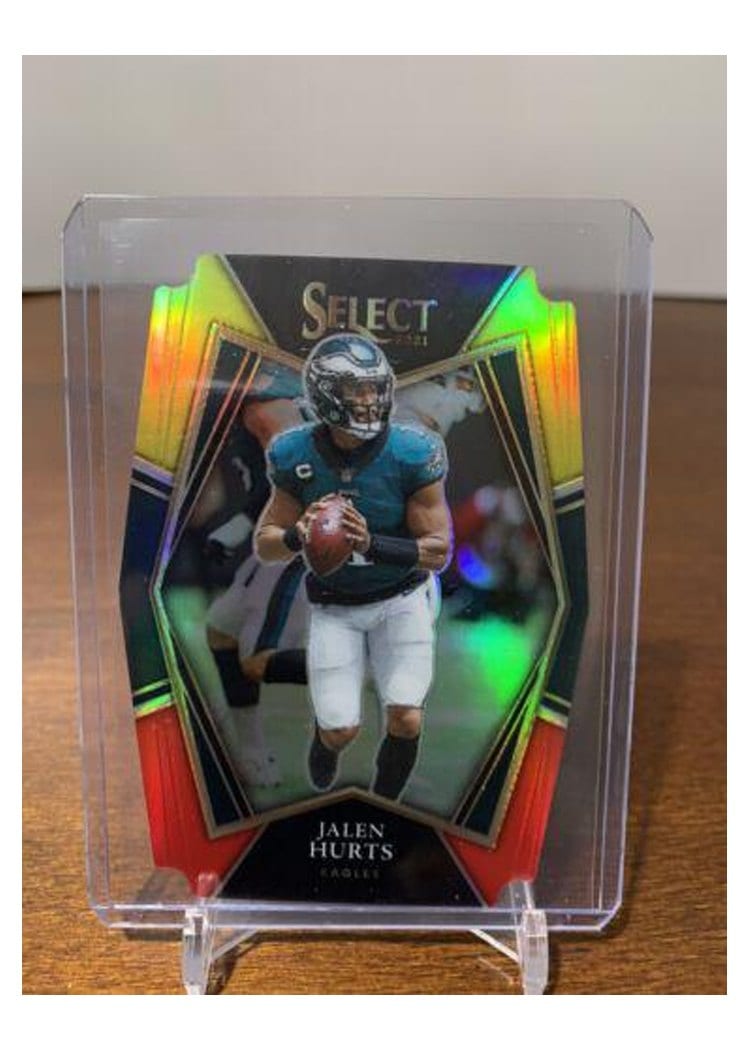 2021 Panini Select Base Set Jalen Hurts Gold Die Cut #128 card
