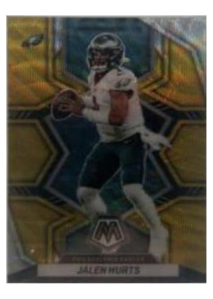 2022 Panini Mosaic Base Set Jalen Hurts Gold Wave #156 card