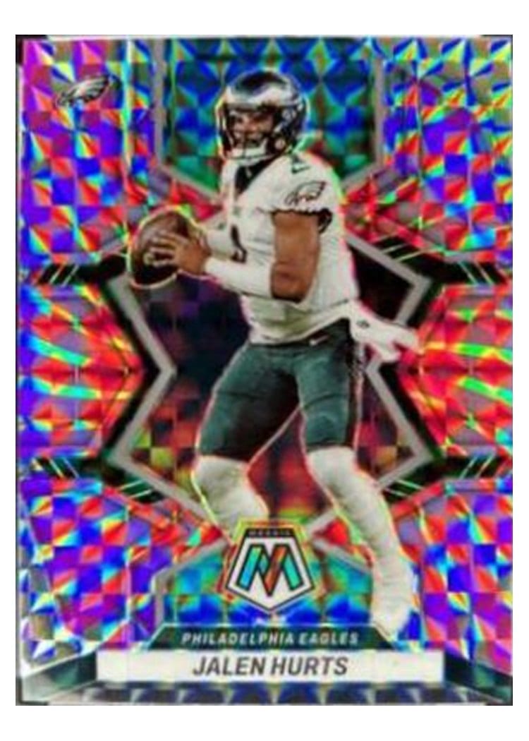 2022 Panini Mosaic Base Set Jalen Hurts Pink Swirl #156 card