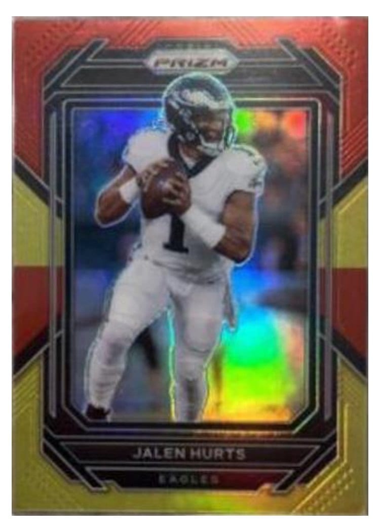 2022 Panini Prizm Base Set Jalen Hurts Red Yellow #234 card