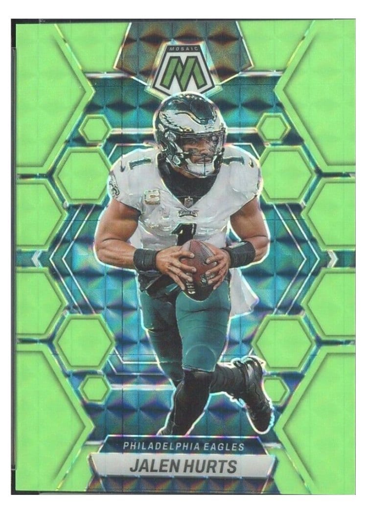 2023 Panini Mosaic Base Set Jalen Hurts Green Fluorescent #192 card