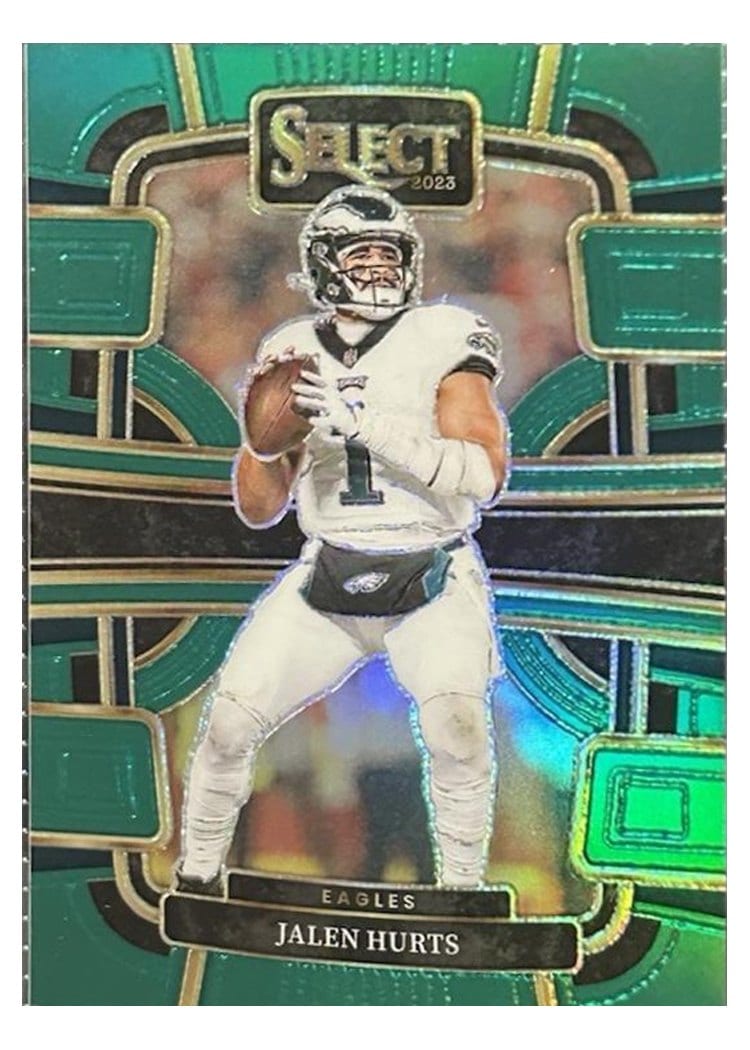 2023 Panini Select Base Set Jalen Hurts Green Prizm #79 card