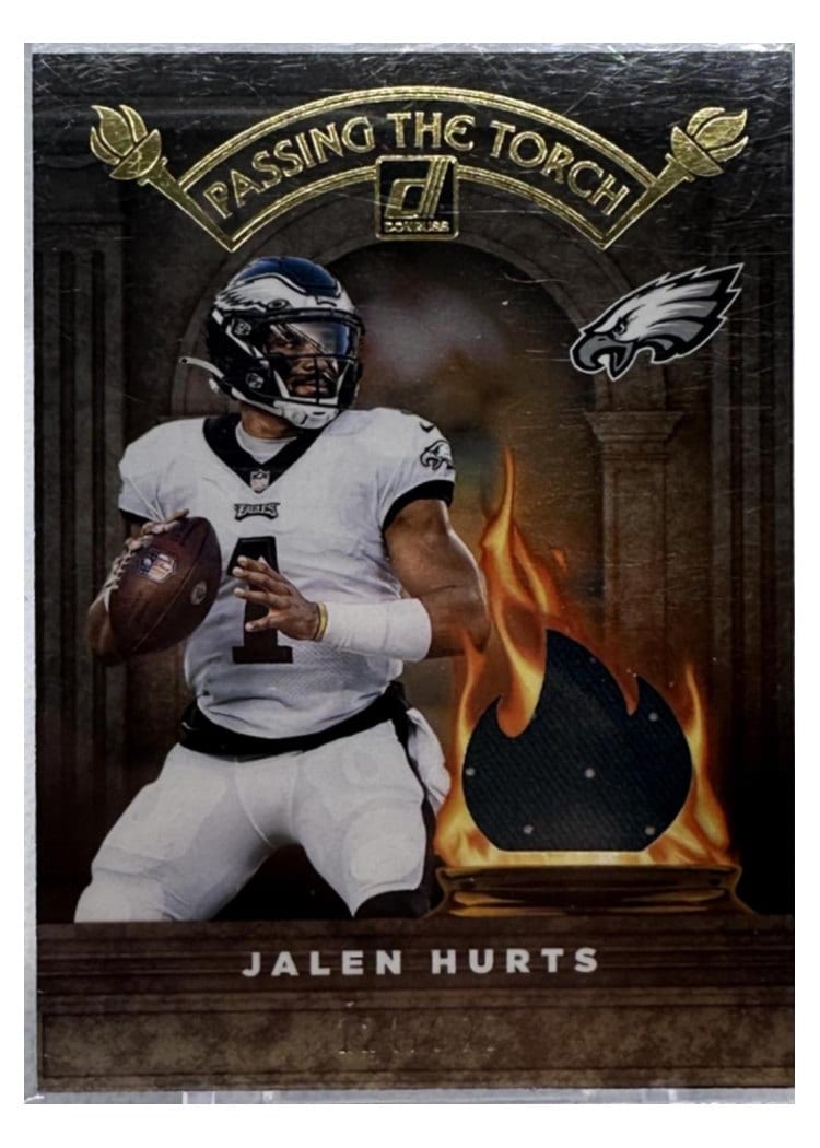 2022 Donruss Passing the Torch Jerseys Jalen Hurts / Donovan McNabb #PTTJ-18 card