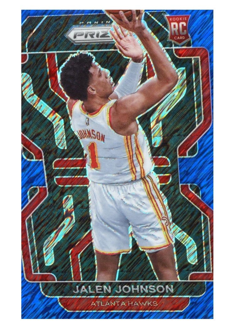 2021-22 Panini Prizm Base Set Jalen Johnson Blue Shimmer #305 card
