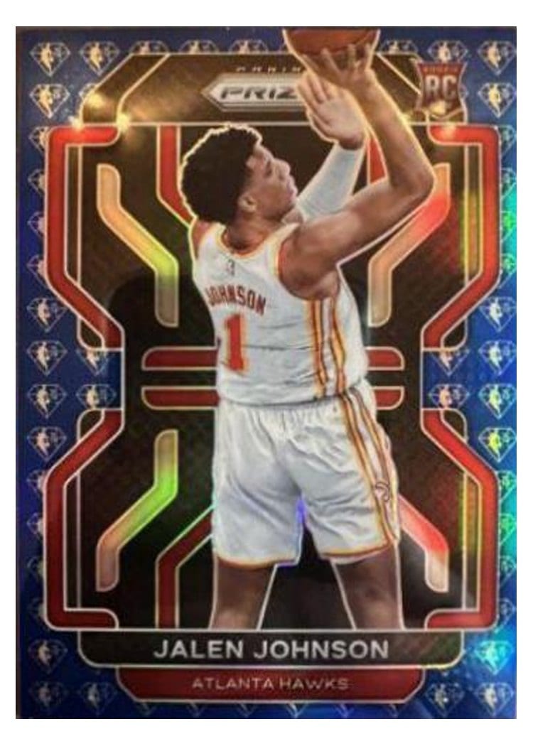 2021-22 Panini Prizm Base Set Jalen Johnson 75th Anniversary Red Diamond Prizm #305 card