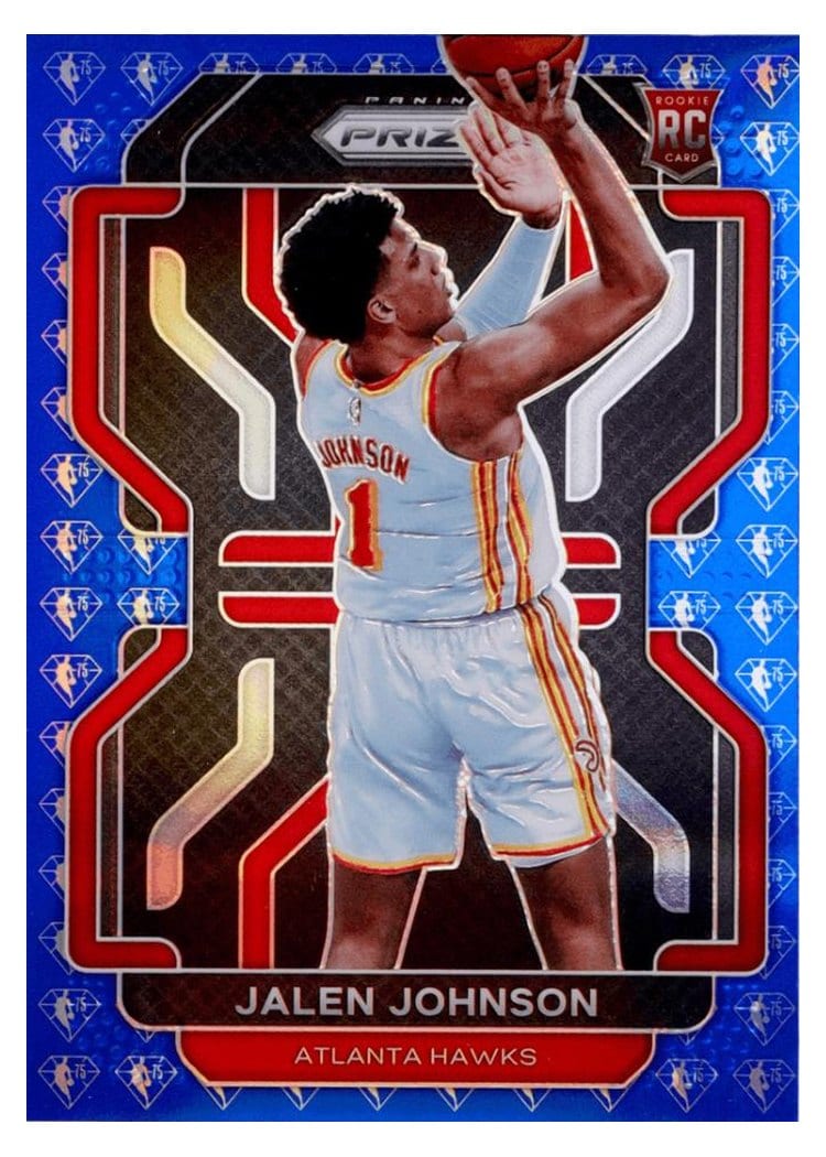 2021-22 Panini Prizm Base Set Jalen Johnson 75th Anniversary Blue Prizm #305 card