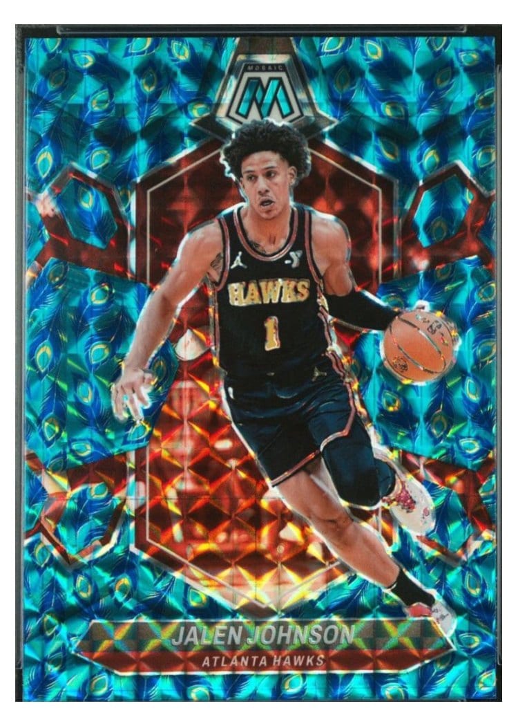 2023-24 Panini Mosaic Base Set Jalen Johnson Peacock Choice #9 card