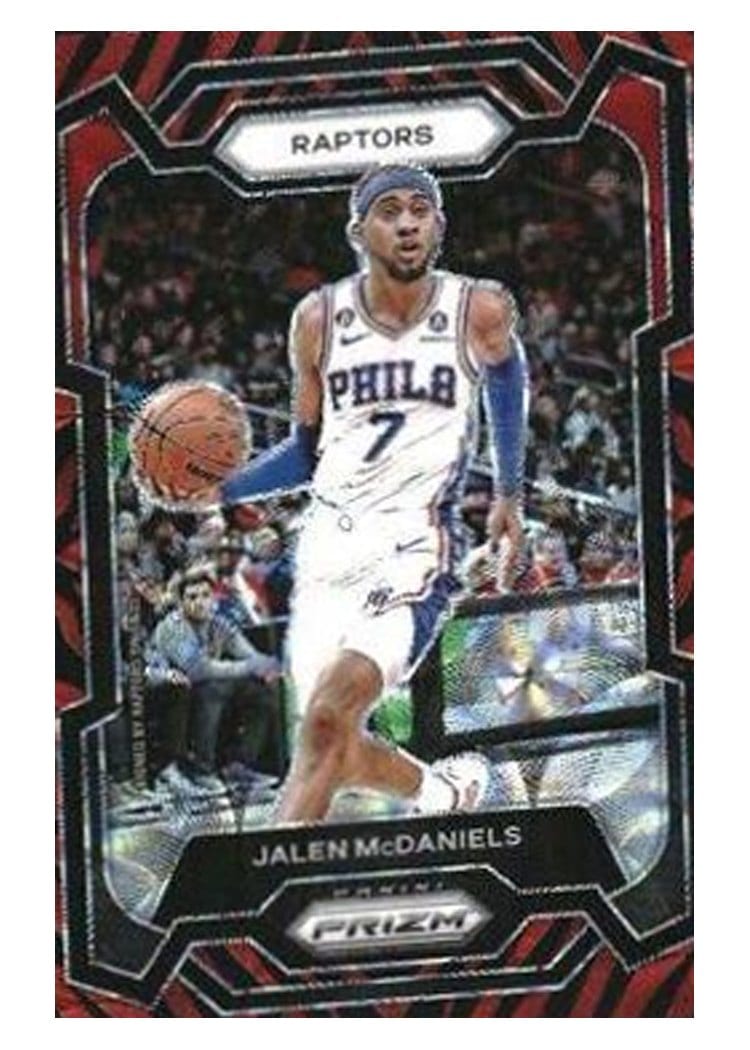2023-24 Panini Prizm Base Set Jalen McDaniels Choice Tiger Stripe #291 card