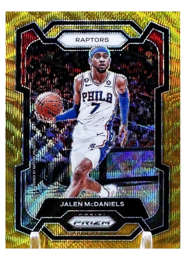 2023-24 Panini Prizm Base Set Jalen McDaniels Gold Wave #291 card