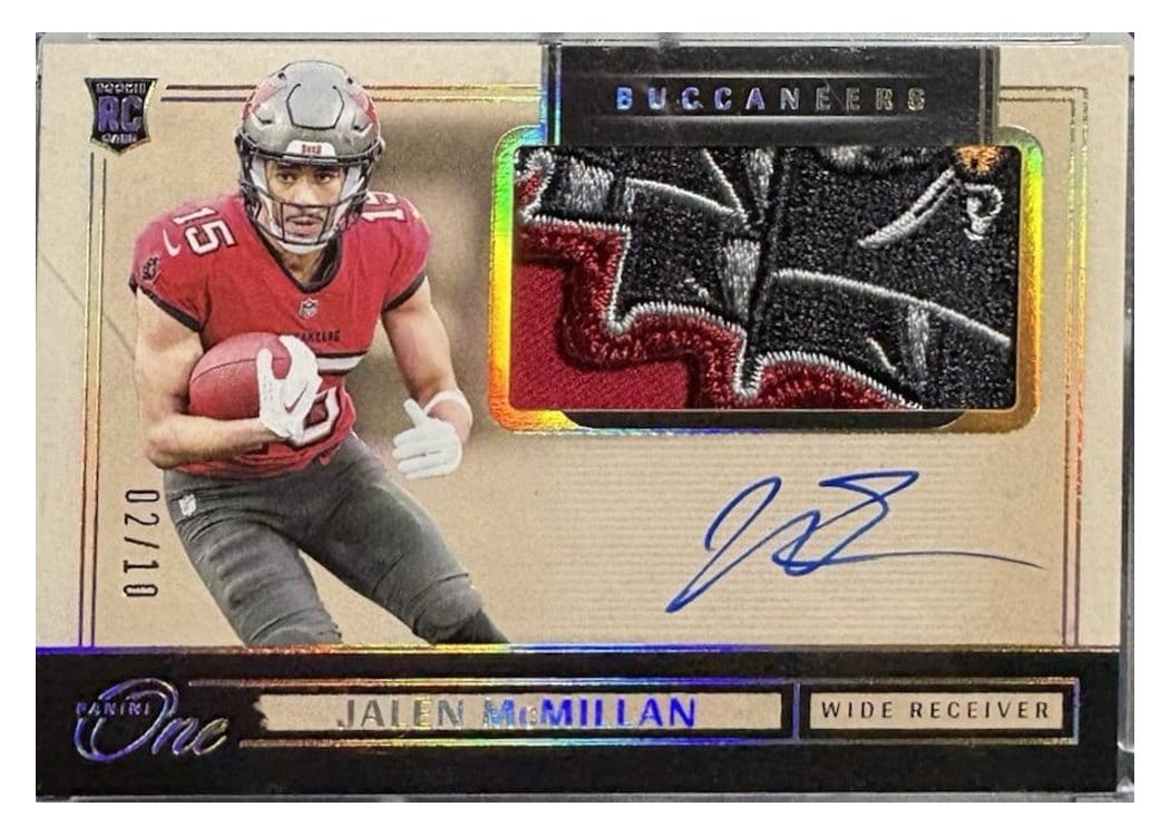 2024 Panini One Rookie Patch Autographs Jalen McMillan #27 card