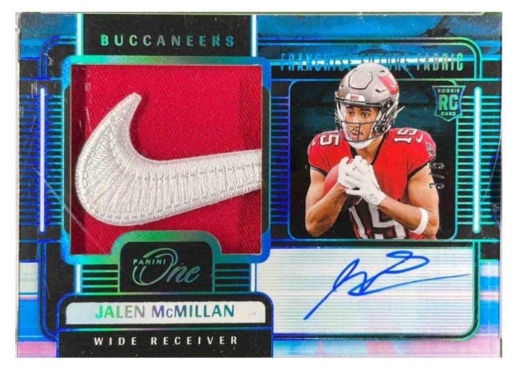 2024 Panini One Rookie Patch Autographs Jalen McMillan #27 card