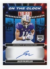 2024 Panini Prestige On the Clock Signatures Jalen McMillan #OTC-JMN card