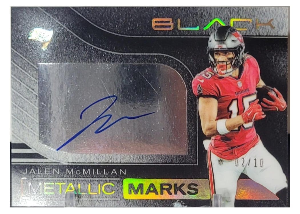2025 Panini Black Metallic Marks Jalen McMillan #14