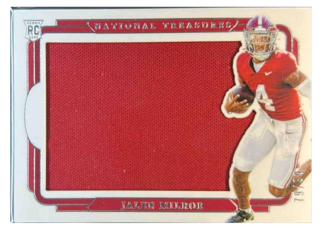 2025 Panini National Treasures Collegiate Rookie Silhouettes Jalen Milroe #7 card