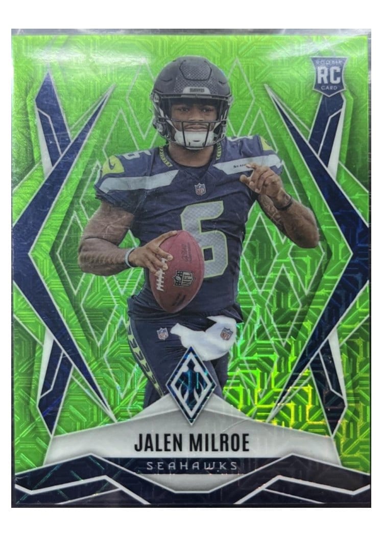 2025 Panini Phoenix Base Set Jalen Milroe Lime Green Mojo #151 card