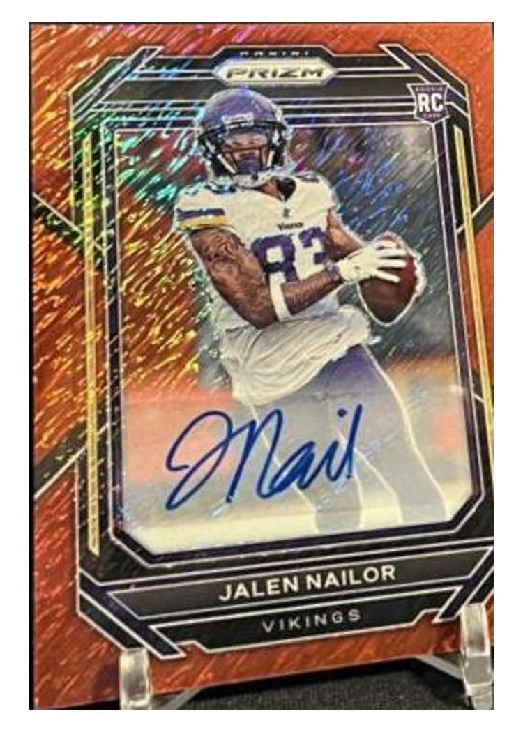 2022 Panini Prizm Base Set Jalen Nailor Autograph Red Shimmer #358 card