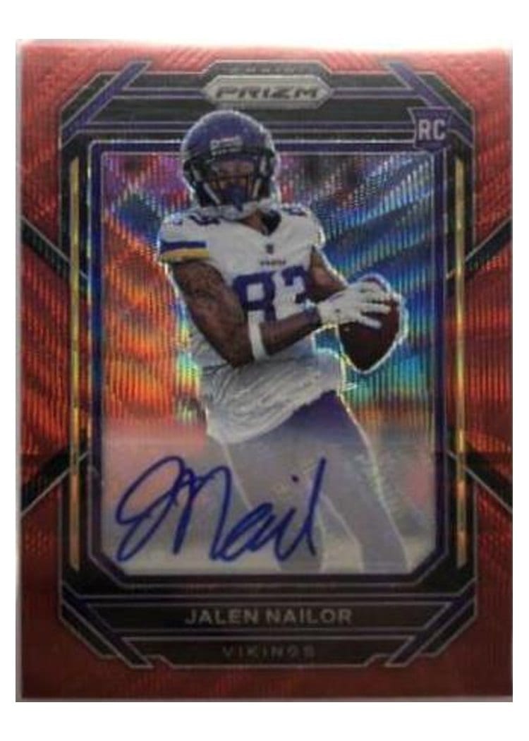 2022 Panini Prizm Base Set Jalen Nailor Autograph Red Wave #358 card