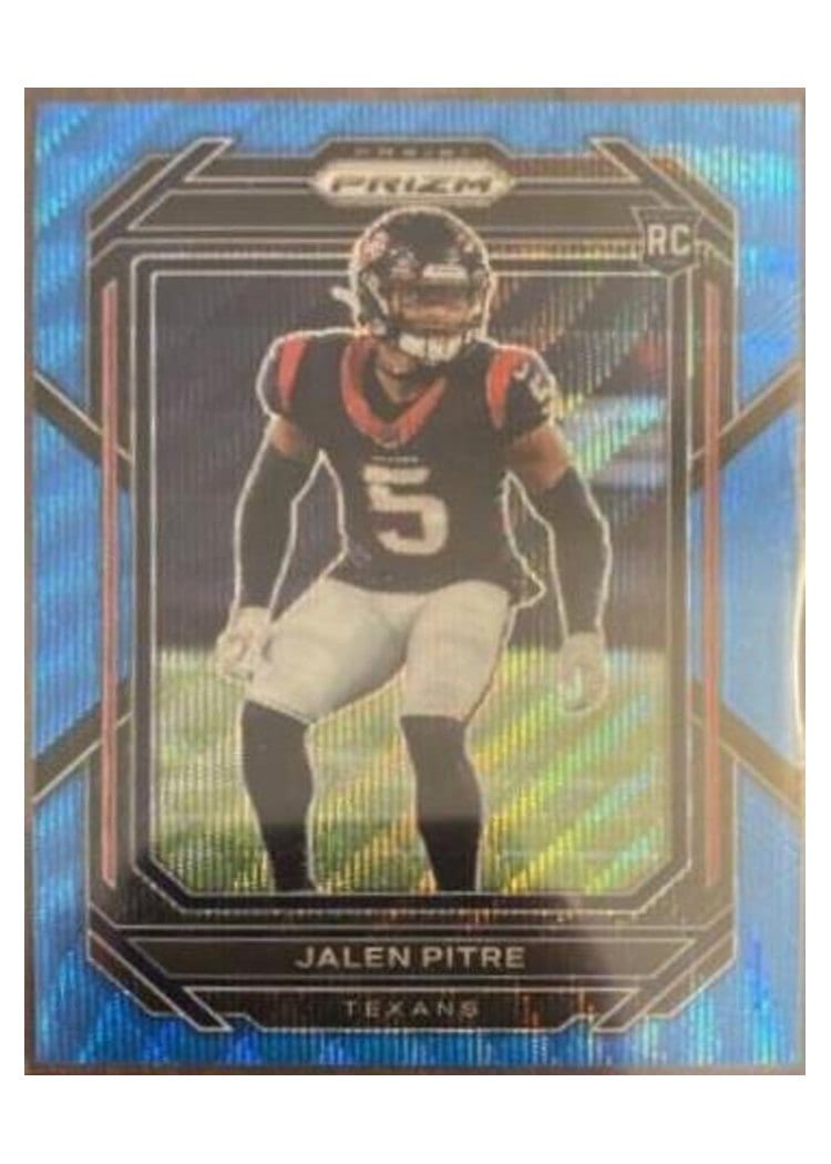 2022 Panini Prizm Base Set Jalen Pitre Blue Wave #383 card