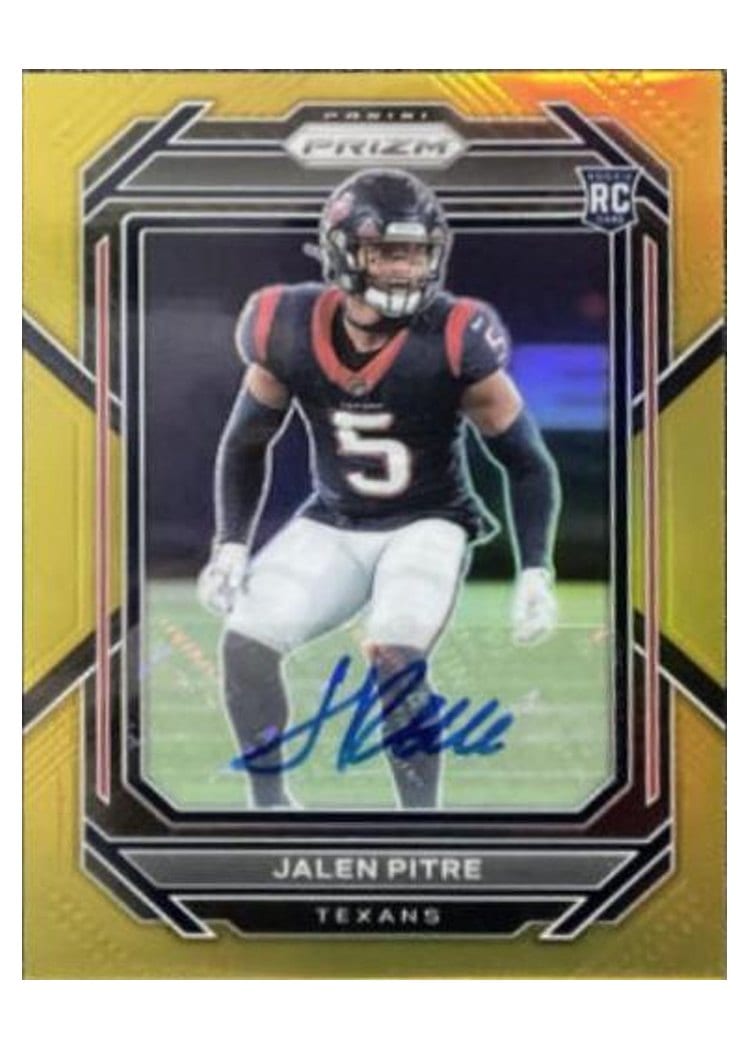 2022 Panini Prizm Base Set Jalen Pitre Autograph Gold #383 card