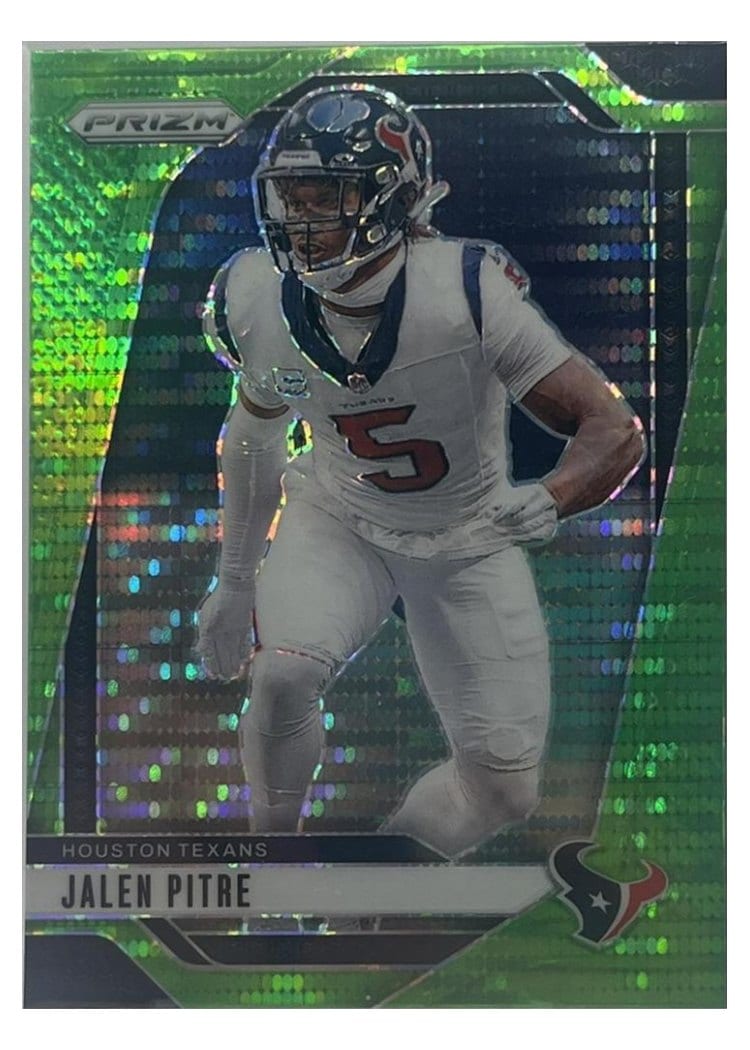 2024 Panini Prizm Base Set Jalen Pitre Neon Green Pulsar #118 card