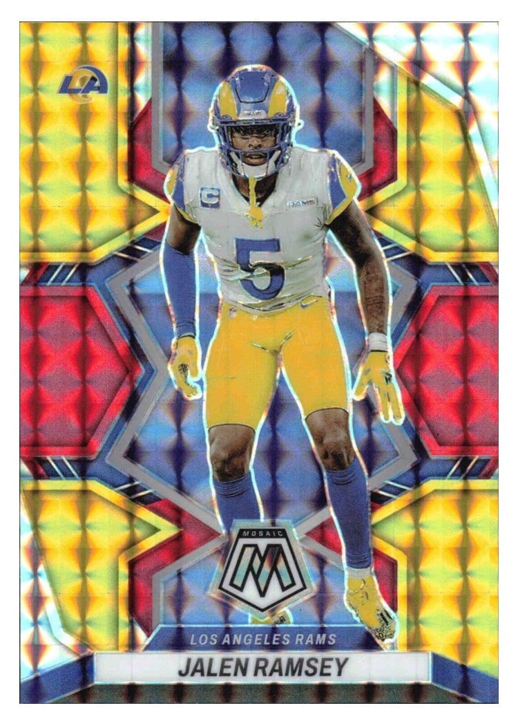 2022 Panini Mosaic Base Set Jalen Ramsey Choice Fusion Red Yellow #113 card