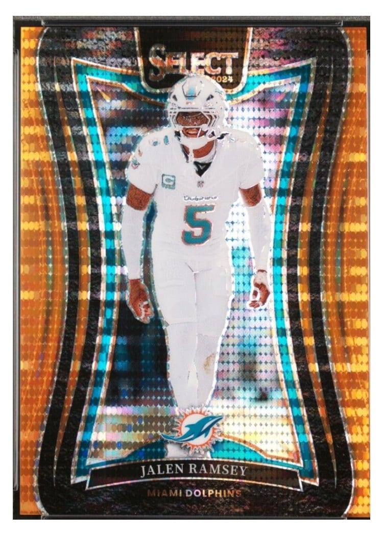 2024 Panini Select Base Set Jalen Ramsey Neon Orange Pulsar Prizm #347 card