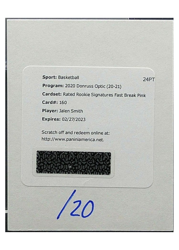 2020-21 Donruss Optic Base Set Jalen Smith #160 card