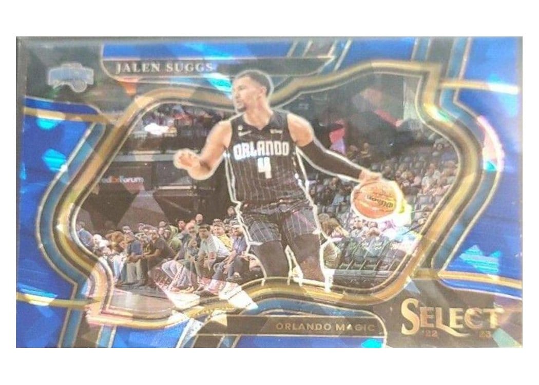 2022-23 Panini Select Base Set Jalen Suggs Blue Cracked Ice Prizm #203 card