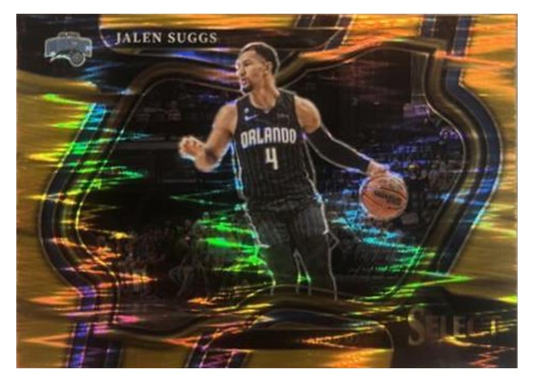 2022-23 Panini Select Base Set Jalen Suggs Gold Wave Prizm #203 card