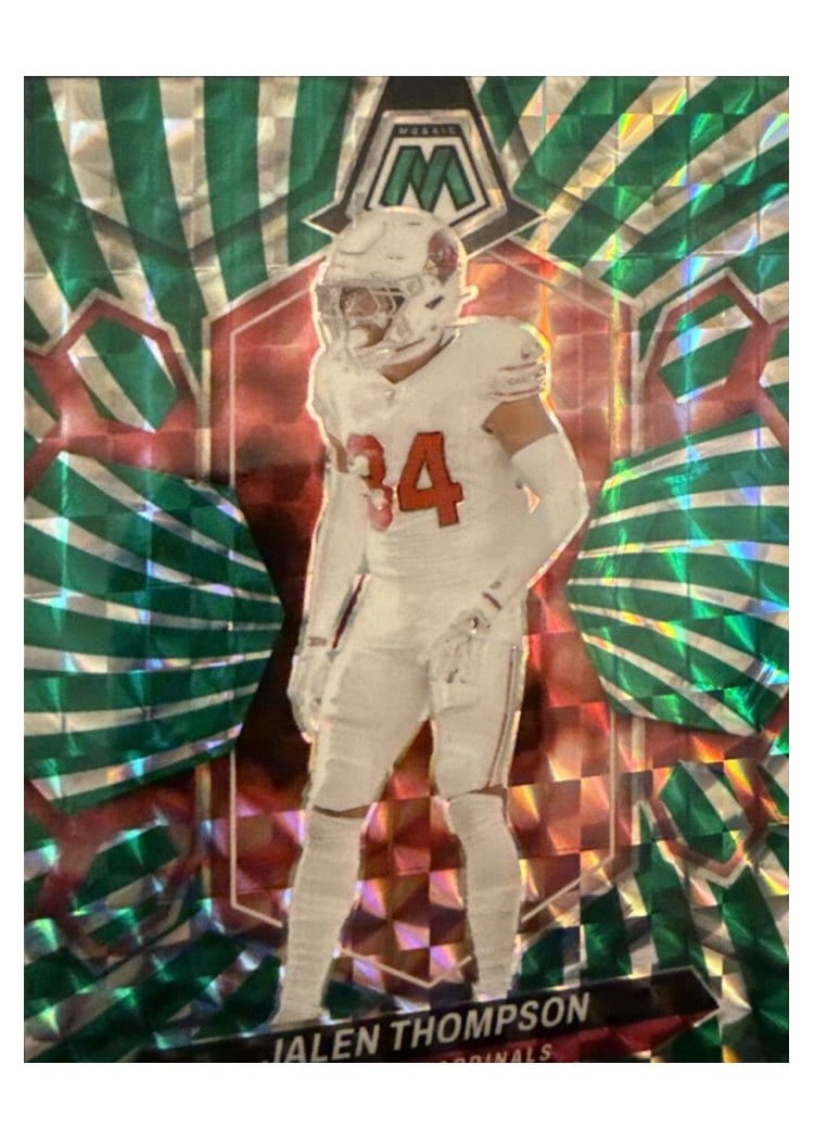 2024 Panini Mosaic Base Set Jalen Thompson Green Swirl #6 card