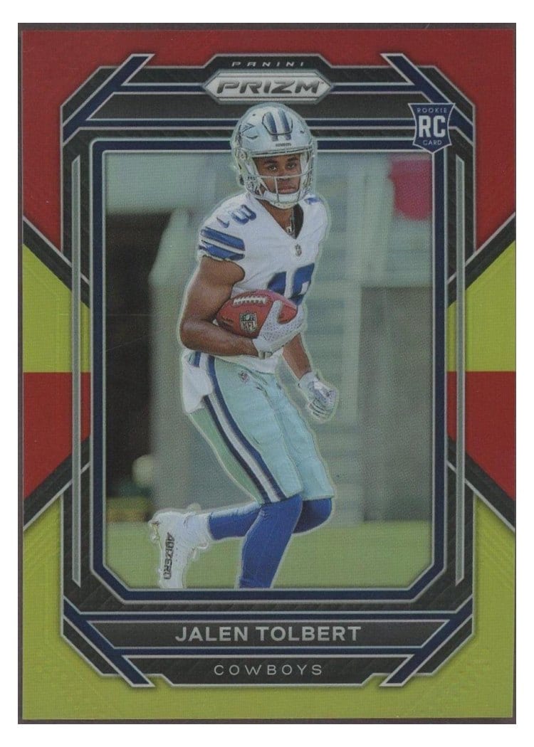 2022 Panini Prizm Base Set Jalen Tolbert Red Yellow #333 card