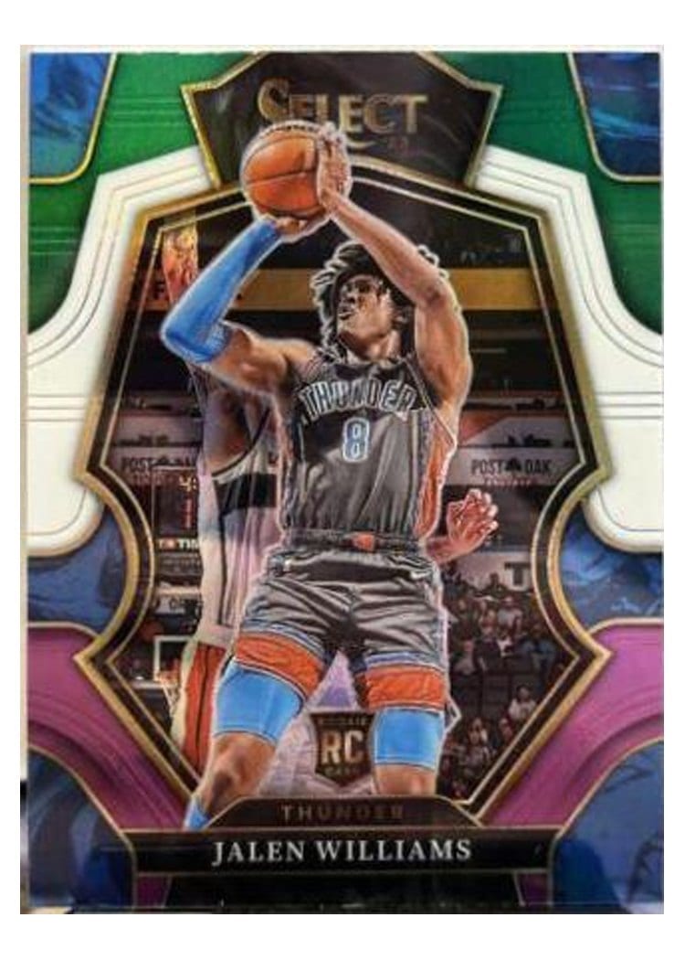 2022-23 Panini Select Base Set Jalen Williams Green White Purple Prizm #282 card