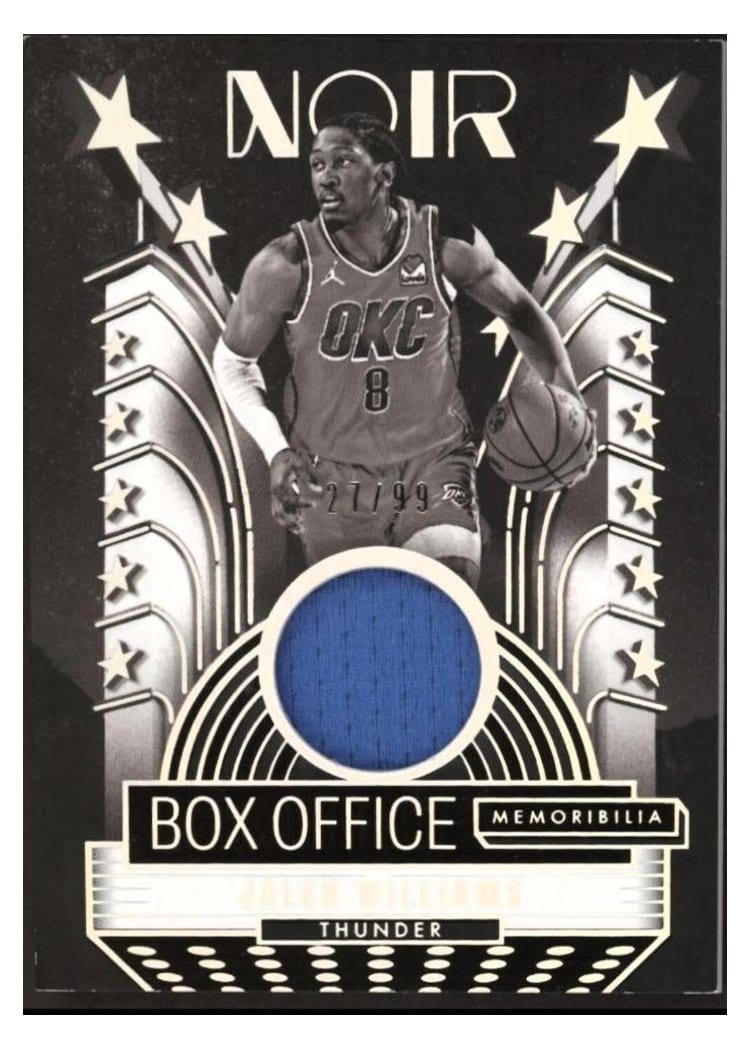2024-25 Panini Noir Box Office Memorabilia Set Jalen Williams #1 card