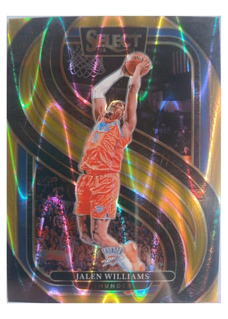 2024-25 Panini Select Base Set Jalen Williams Gold Wave Prizm #124 card