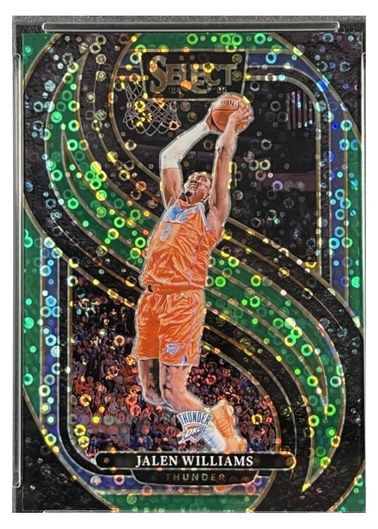 2024-25 Panini Select Base Set Jalen Williams Green Disco Prizm #124 card