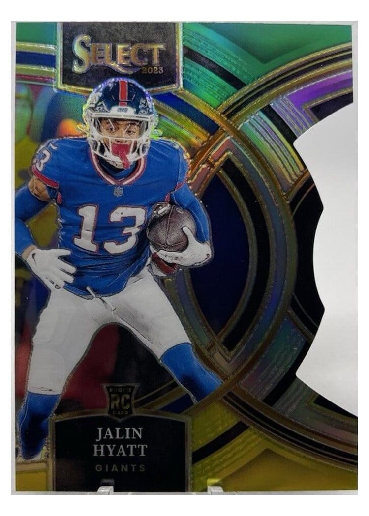 2023 Panini Select Base Set Jalin Hyatt Green Yellow Prizm Die-Cut #173 card