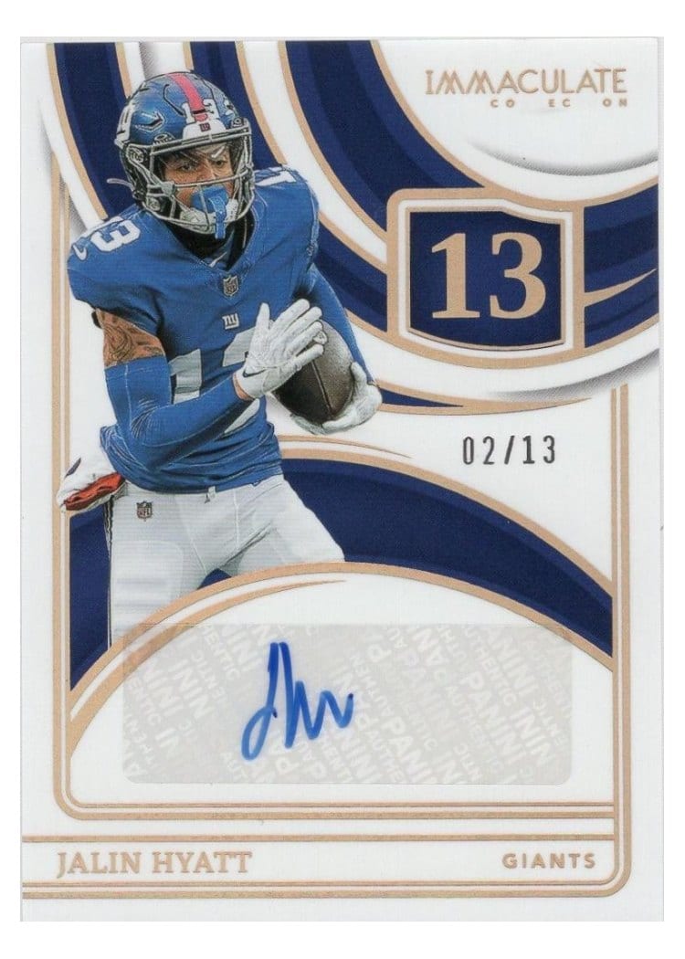 2024 Panini Immaculate Collection Immaculate Numbers Signatures Jalin Hyatt #8 card