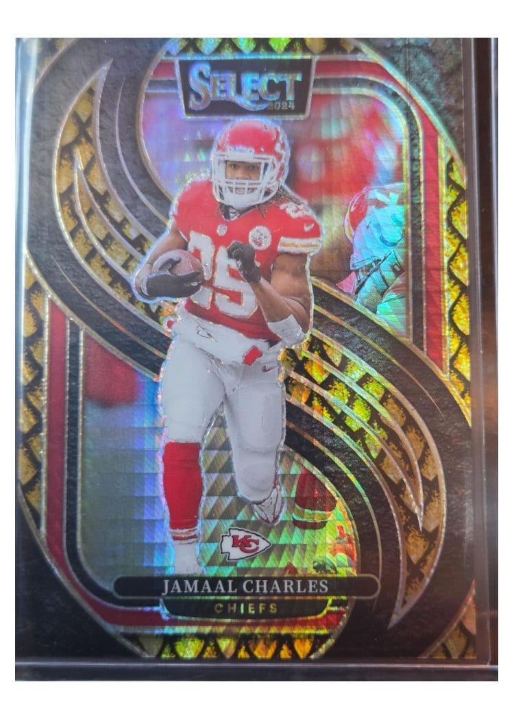 2024 Panini Select Base Set Jamaal Charles Gold Dragon Scale Prizm #166 card