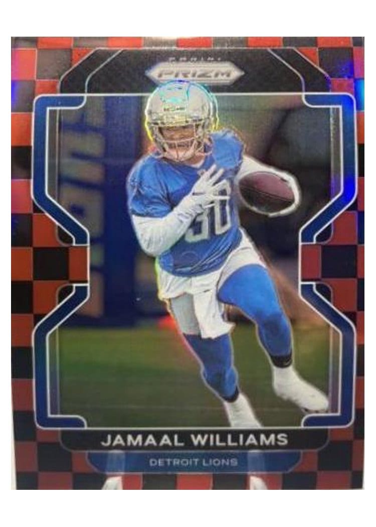 2021 Panini Prizm Base Set Jamaal Williams Black and Red Checker Prizm #150 card