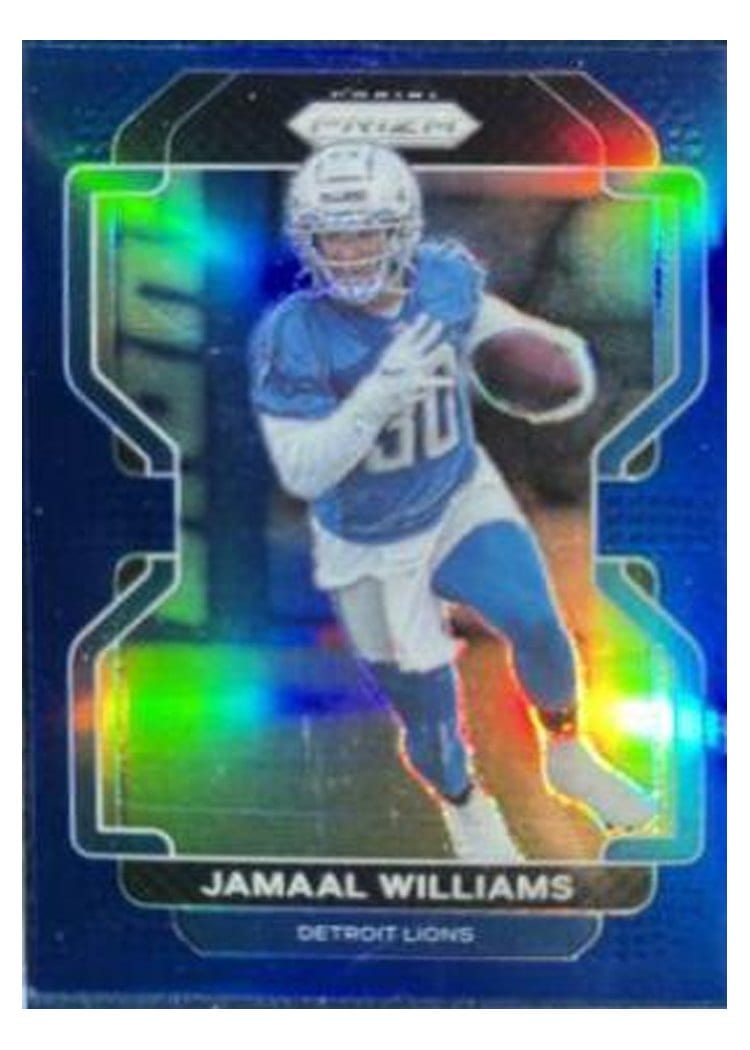 2021 Panini Prizm Base Set Jamaal Williams Blue Prizm #150 card