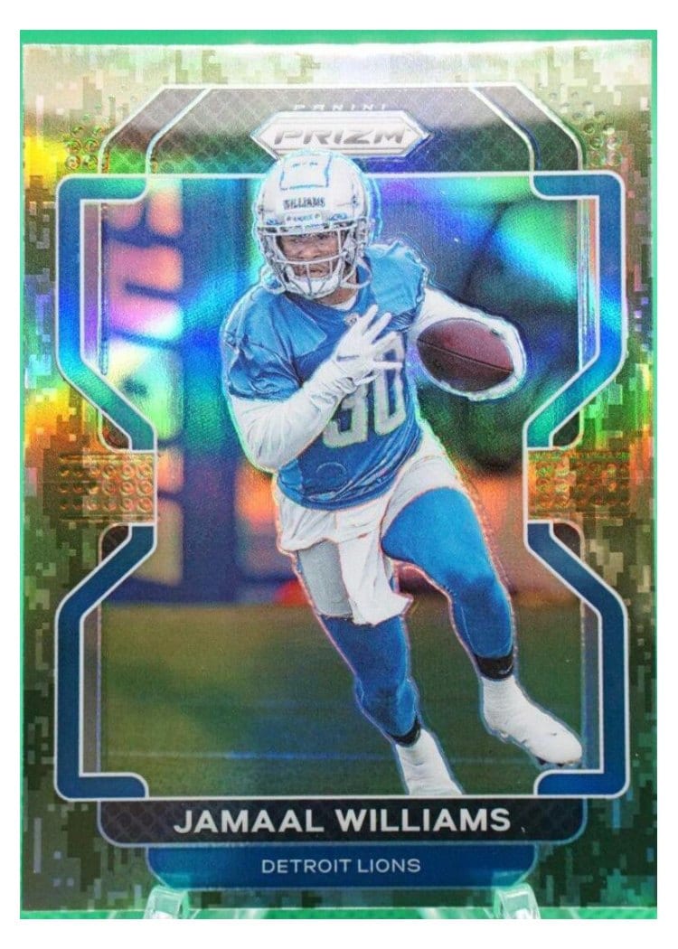 2021 Panini Prizm Base Set Jamaal Williams Forest Camo Prizm #150 card