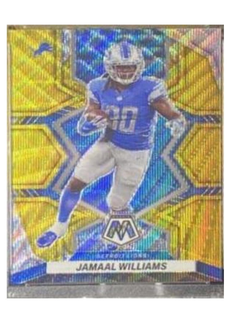 2022 Panini Mosaic Base Set Jamaal Williams Gold Wave #66 card