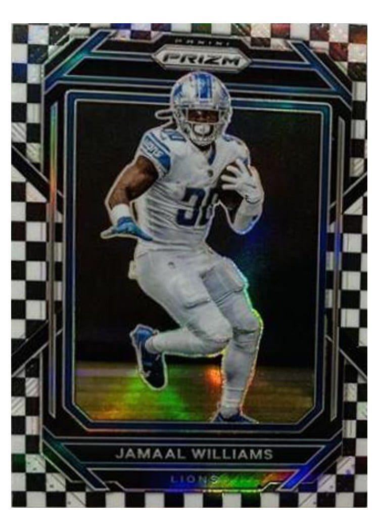 2022 Panini Prizm Base Set Jamaal Williams Black White Checker #97 card