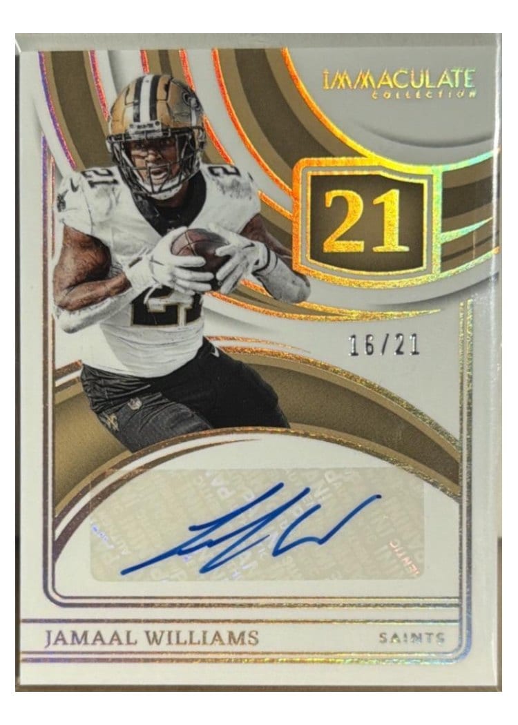 2024 Panini Immaculate Collection Immaculate Numbers Signatures Jamaal Williams #7 card