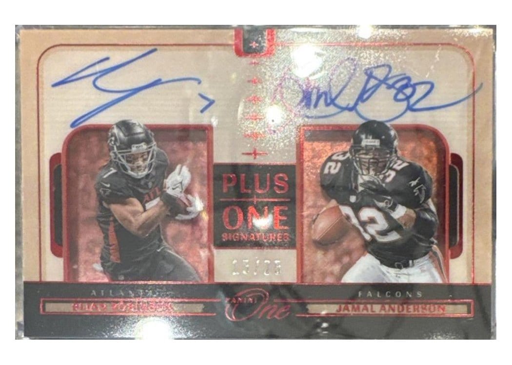 2024 Panini One Plus One Signatures Jamal Anderson/Bijan Robinson #186 card