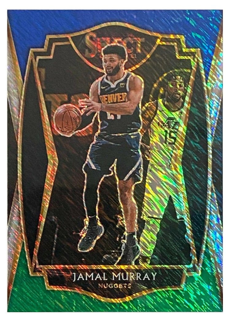 2020-21 Panini Select Base Set Jamal Murray Blue White Green Shimmer #142 card