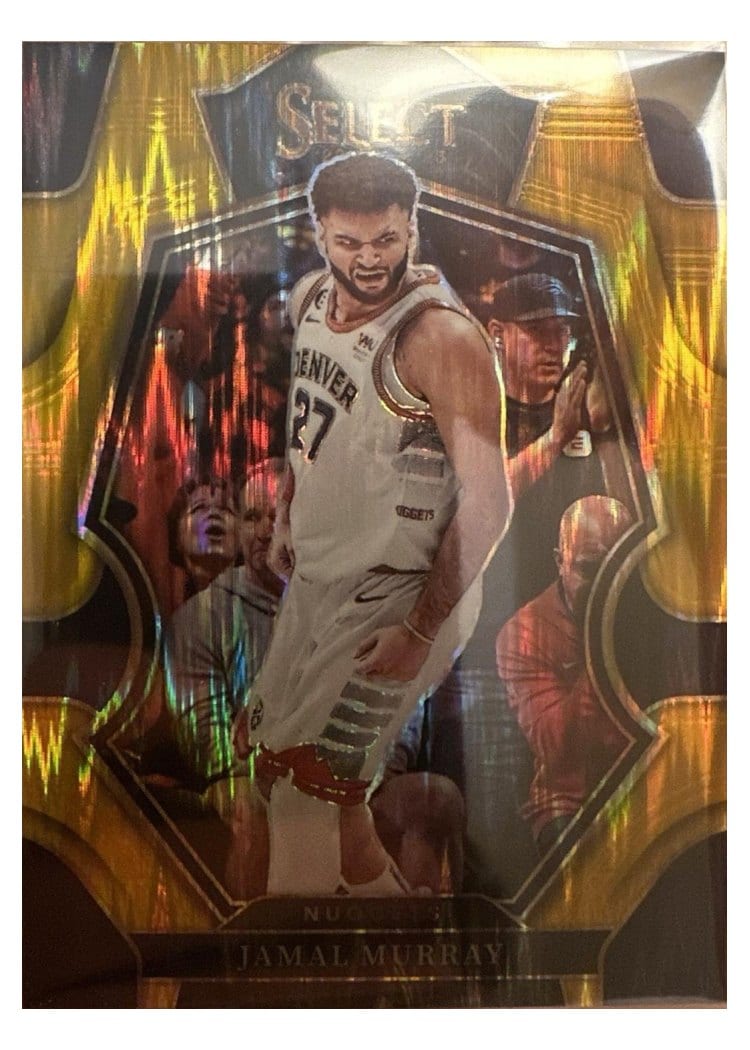 2022-23 Panini Select Base Set Jamal Murray Gold Flash Prizm #139 card