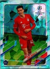 2020 Topps Chrome UEFA Champions League Sapphire Jamal Musiala Aqua #81 card