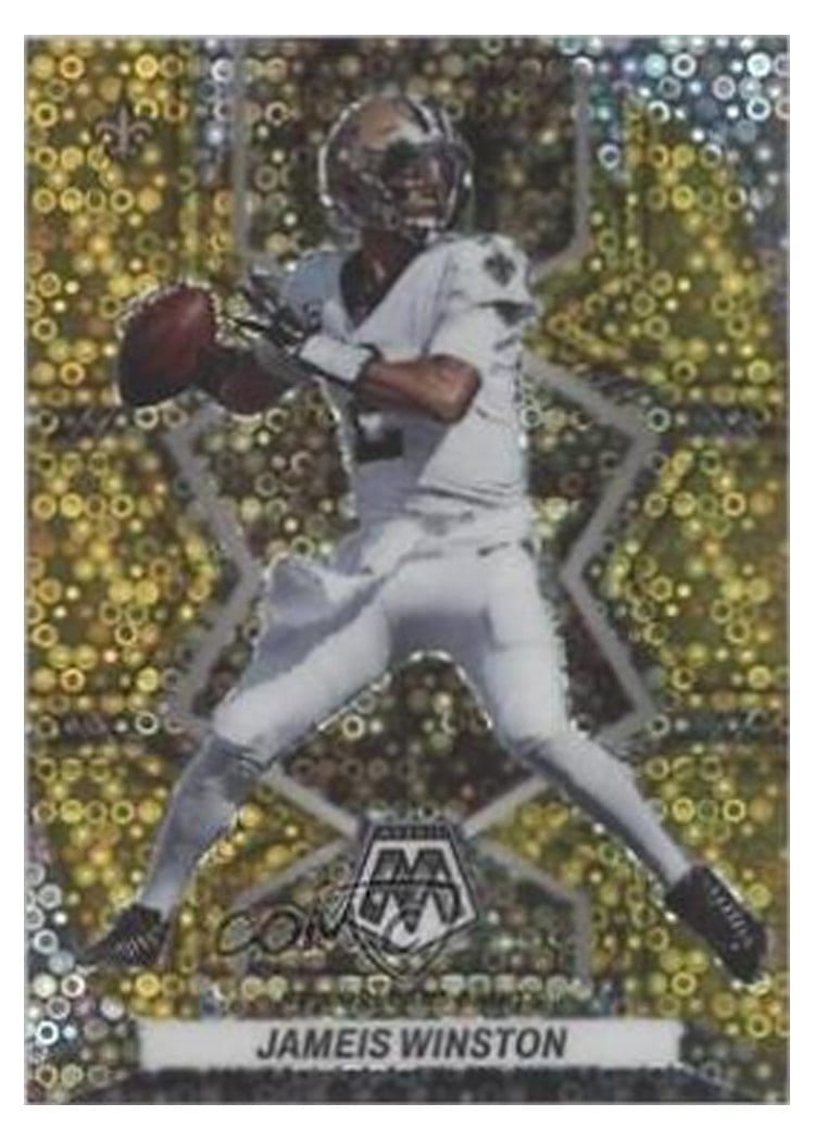 2022 Panini Mosaic Base Set Jameis Winston No Huddle Gold #215 card