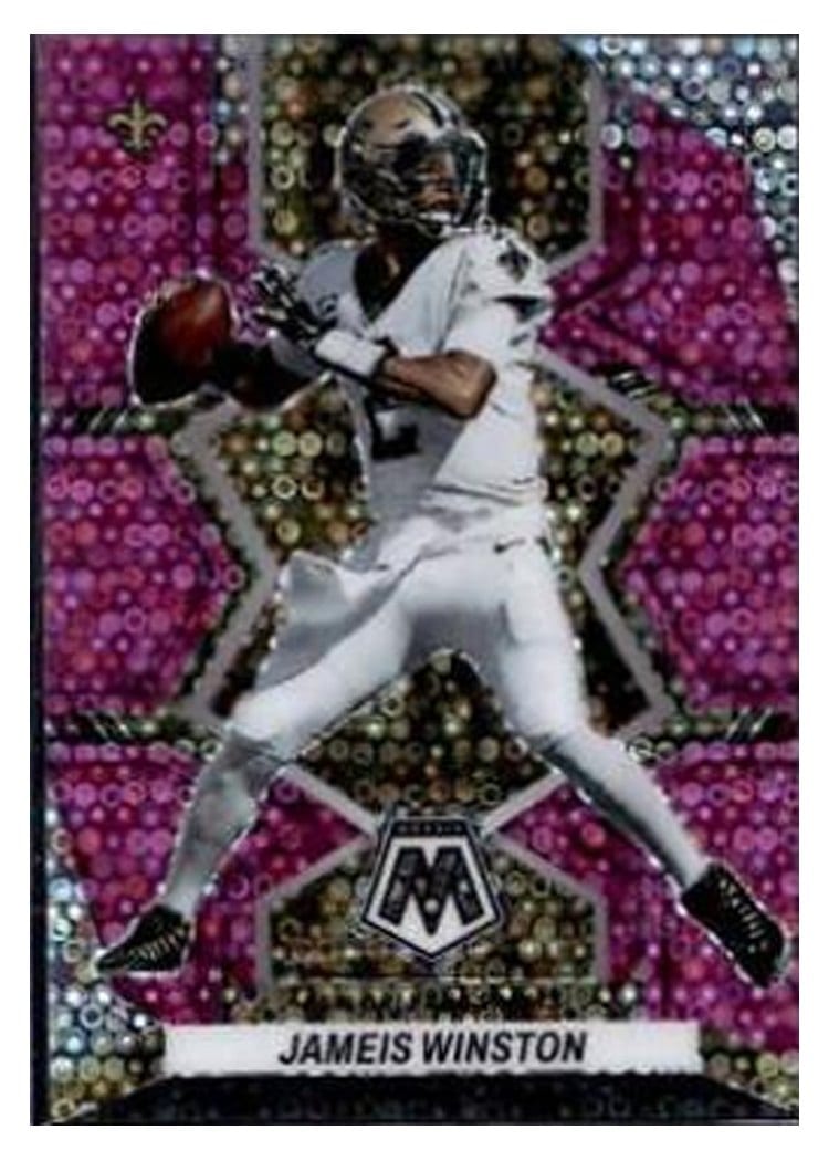2022 Panini Mosaic Base Set Jameis Winston No Huddle Pink #215 card